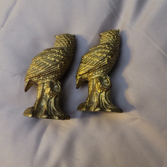 GORGEOUS VINTAGE BRASS EXCHANGE OWL FIGURES- MUST SEE - Picture 3 of 3